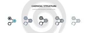 Chemical structure icon in different style vector illustration. two colored and black chemical structure vector icons designed in