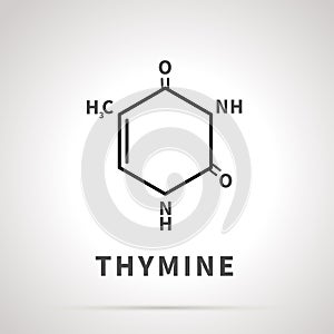Chemical structure of Thymine, one of the four main nucleobases, simple black icon