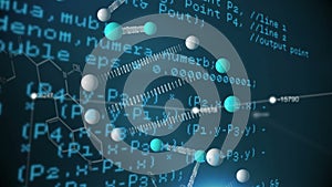 Chemical structures with codes and double helix DNA