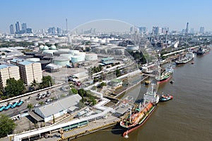 Chemical tanker port and tank farm as for logistics chemistry