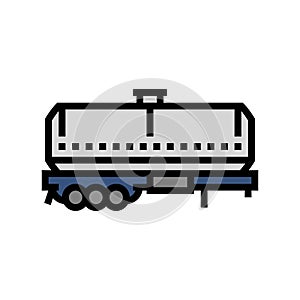 chemical tanker truck engineer color icon vector illustration