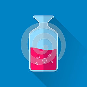 Chemical test tube colored icon