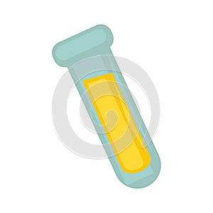 Chemical test tube liquid vector flat icon for science chemistry or biology laboratory