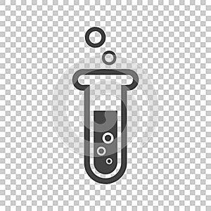 Chemical test tube pictogram icon. Chemical lab equipment isolated on isolated background. Experiment flasks for science