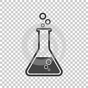 Chemical test tube pictogram icon. Chemical lab equipment isolated on isolated background. Experiment flasks for science
