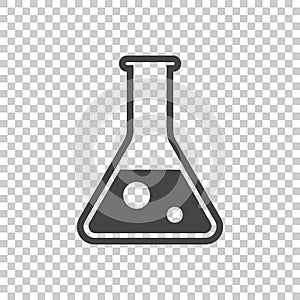 Chemical test tube pictogram icon. Chemical lab equipment isolated on isolated background. Experiment flasks for science