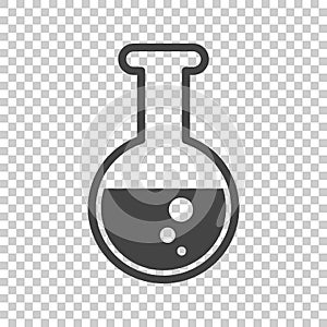 Chemical test tube pictogram icon. Chemical lab equipment isolated on isolated background. Experiment flasks for science