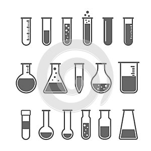 Chemical test tubes icons