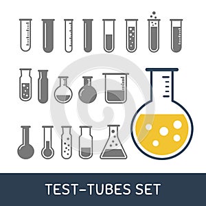 Chemical test tubes icons