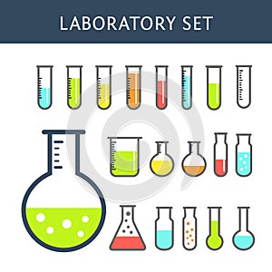 Chemical test tubes icons