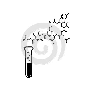 Chemical tube and oxytocin vector icon