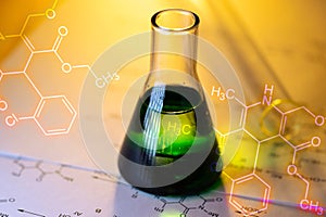 Chemical tube with reaction formula