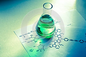 Chemical tube with reaction formula