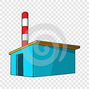 Chemical warehouse icon, cartoon style