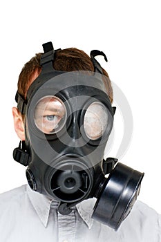 Chemical warfare - man with gasmask