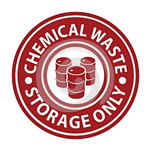 Chemical waste storage rubber stamp