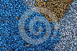 Chemically Treated Sunflower Seed as Background