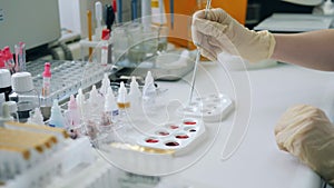 Chemicals are being diluted with water in the laboratory