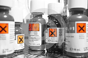 Chemicals bottles A