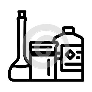 chemicals and solvents tool work line icon vector illustration