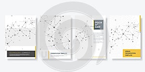 Chemist connection structure. Vector background with molecule structure. Layout template design for leaflet, powerpoint