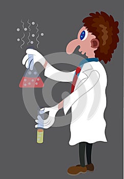 Chemist with his apparatus