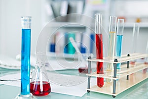 In the chemist laboratory