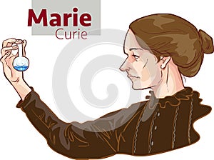 Chemist Marie Curie vector illustration photo