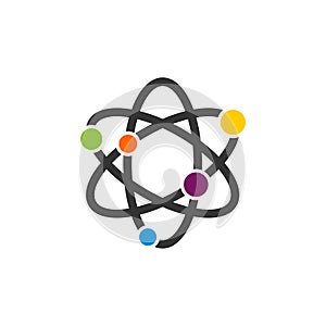 Chemistry Atom Molecule Icon Logo Template Illustration Design. Vector EPS 10