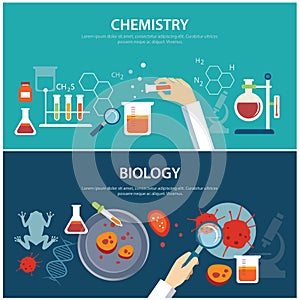 Chemistry and biology education concept