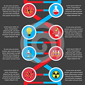 Chemistry or biology flat infographics