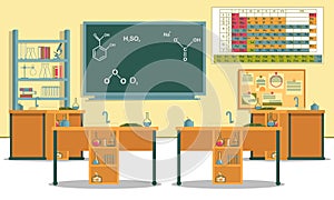 Chemistry Class in Local School with Lab Equipment