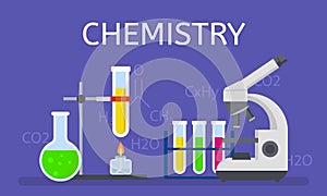 Chemistry concept background, flat style