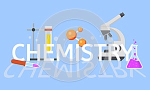 Chemistry education concept background, flat style