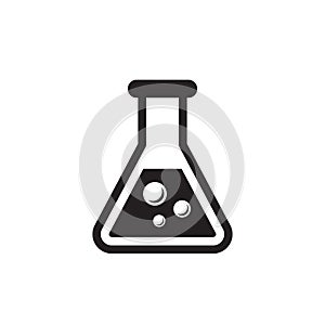 Chemistry flask - black icon on white background vector illustration for website, mobile application, presentation, infographic.