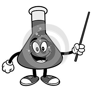 Chemistry Flask with Pointer Illustration