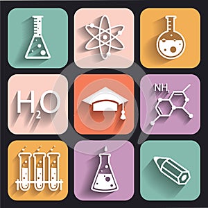 Chemistry icons for learning and web applications