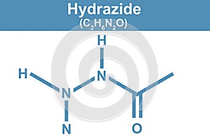 Chemistry illustration of Hydrazide in blue