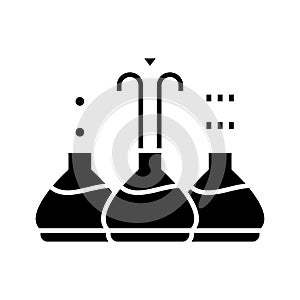 Chemistry industry black icon, concept illustration, vector flat symbol, glyph sign.