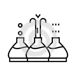 Chemistry industry line icon, concept sign, outline vector illustration, linear symbol.