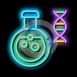 Chemistry Lab Glassware Biomaterial neon glow icon illustration