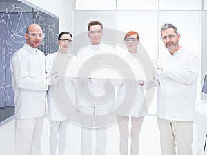 Chemistry lab scientist team