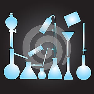 Chemistry laboratory glassware eps10