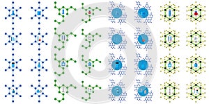 Chemistry laboratory instruments with molecular structure