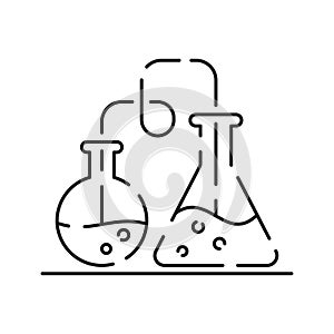 Chemistry and laboratory related line icon. Science and scientific equipment linear icon. Lab and experiment outline