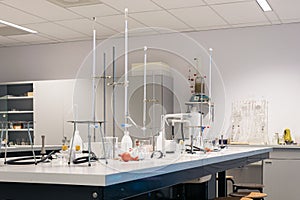 Chemistry laboratory with titration setup