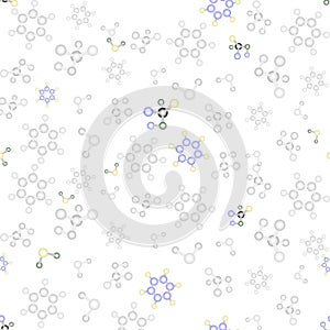 Chemistry molecules seamless pattern.