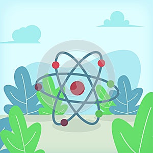 Chemistry Particle Flat Illustration Design Concept