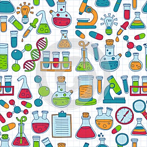 Chemistry Pharmacology Natural sciences Vector doodle set