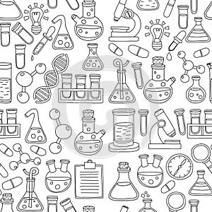 Chemistry Pharmacology Natural sciences Vector doodle set